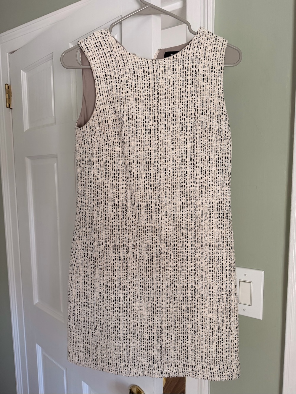 Theory Cream and Navy Tweed Mini Dress
